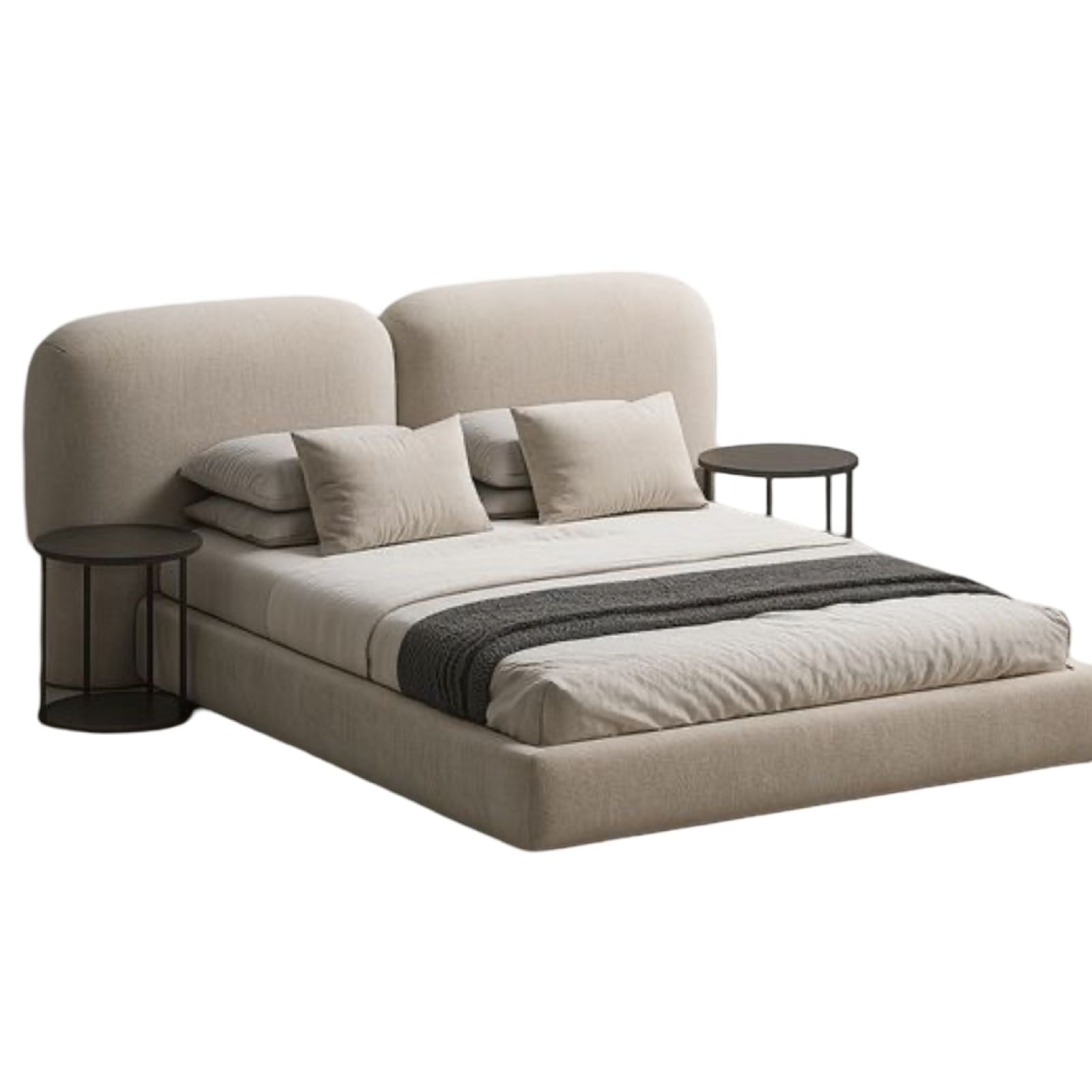 Aura Curve Upholstered Bed